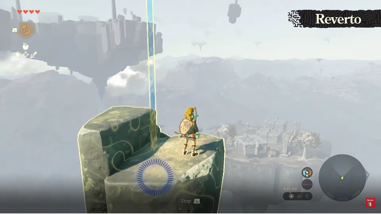 L'abilità Reverto di Link in The Legend of Zelda: Tears of the Kingdom. Fonte: screen YouTube Nintendo Italia